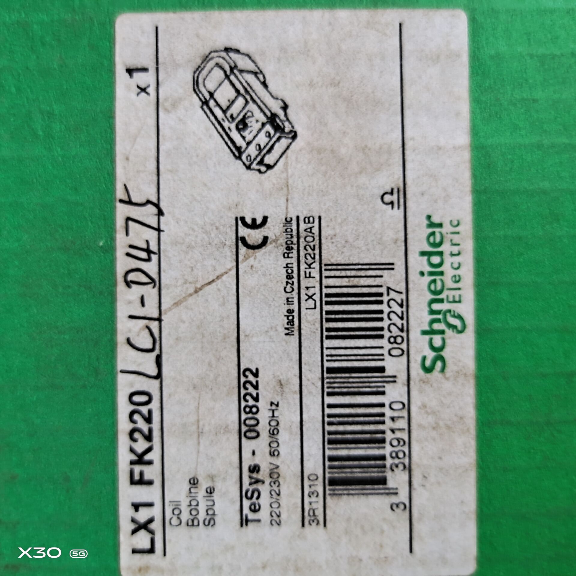 施耐德原装捷克进口LX1FK220交流接触器线圈配LC1F500D475 询价