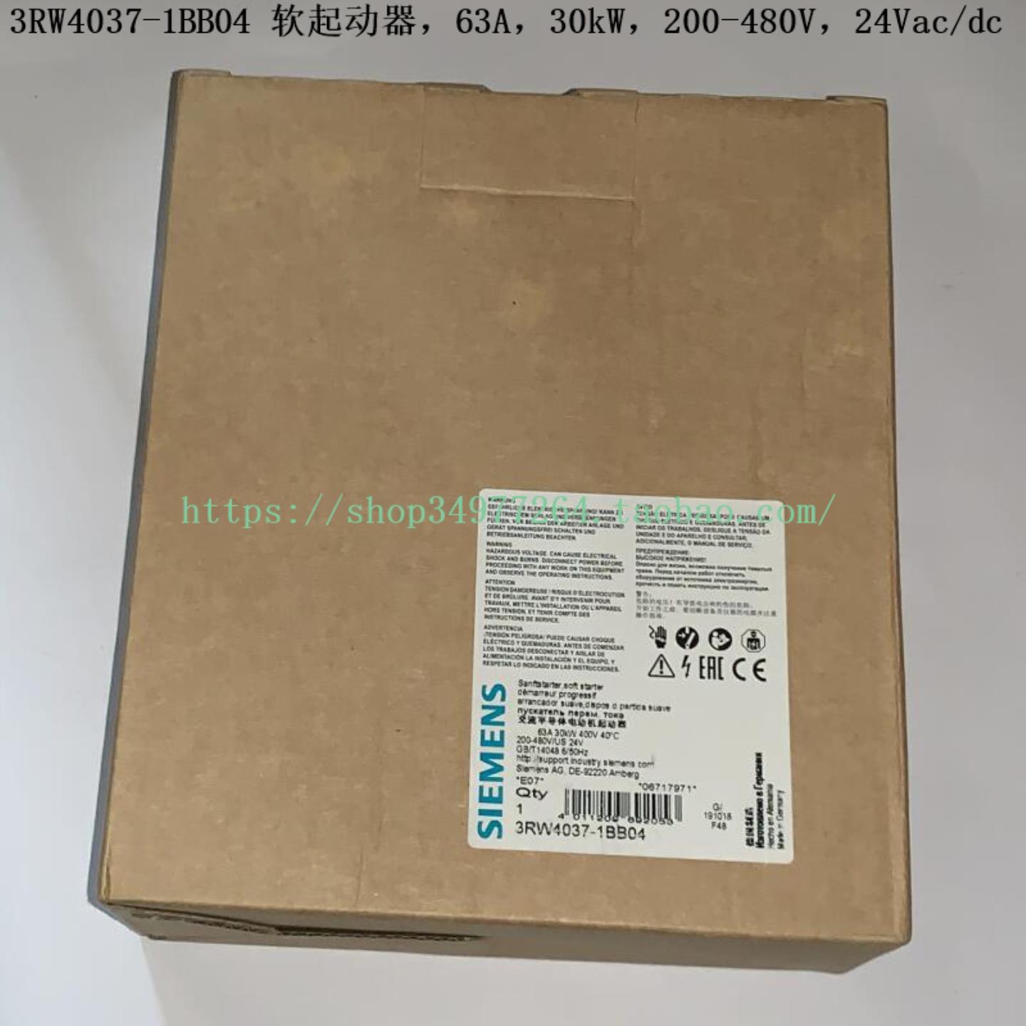 SIEMENS 软起动器  3RW4037-1BB04  3RW4037-1BB14询价