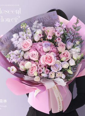 水木麟成都鲜花同城速递花店送花上门生日花束康乃馨玫瑰花束配送