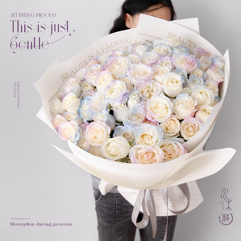 99朵人鱼姬极光玫瑰花束表白求婚