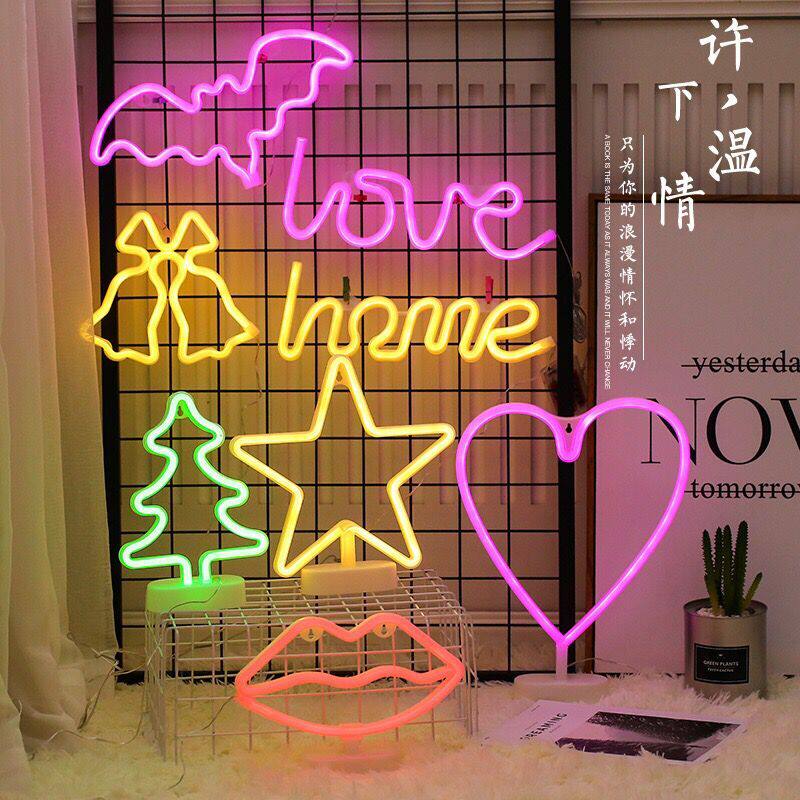 ins霓虹造型灯网红店铺布置少女心房间装饰品抖音软妹chic仙女墙