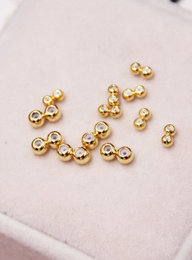 18k铜包金双孔硅胶调节珠手工diy项链饰品配件手链可调节定位珠