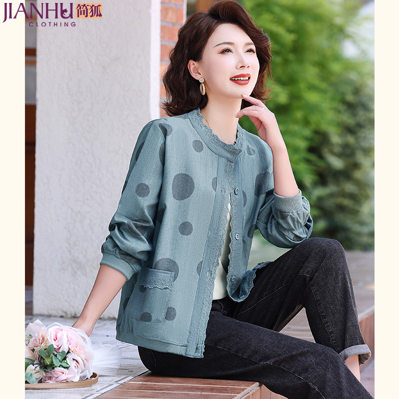 中年妈妈春装薄款风衣外套2025新款洋气中老年女装春秋季上衣夹克