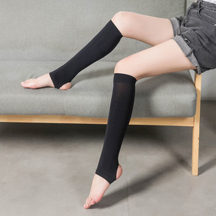 护腿中筒袜套踩脚袜子女春秋天鹅绒小腿袜肉色丝袜及膝肤色袖 套