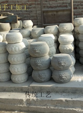 青石柱基石垫基石石墩石雕青石柱基石柱墩石鼓墩基石石柱础开孔墩