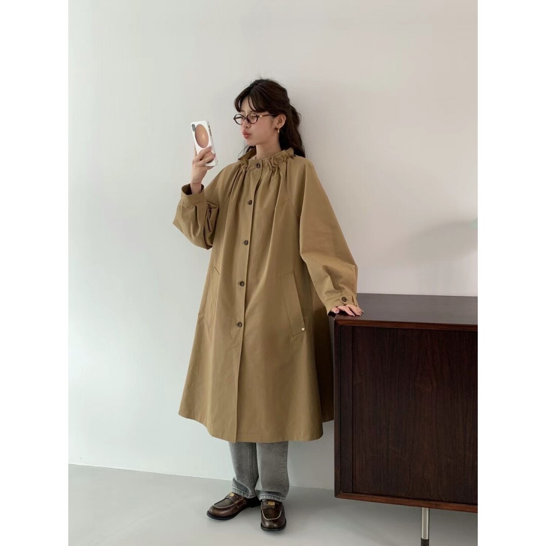 特价清egg韩国东大门代购2025春款洋气可拆卸连帽长款风衣外套女