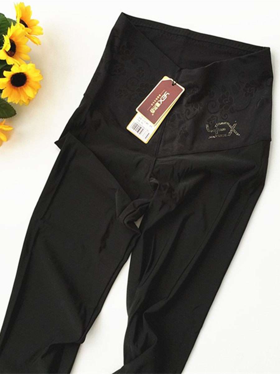 Yaerxiang 6378 6531 black single layer thin glossy high waist leash pants body pants leggings for women
