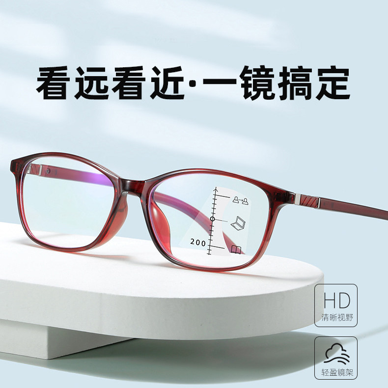 智能变焦老花眼镜防蓝光走路可戴