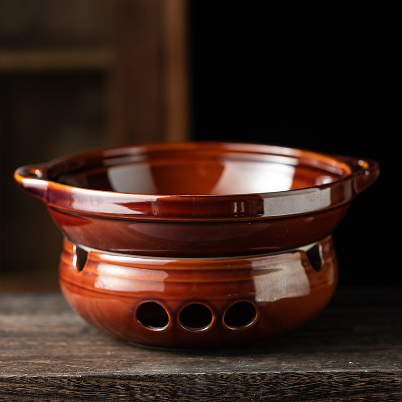 高级感带炉陶瓷盘干锅肥牛盘牛杂牛腩煲盘创意可加热保温菜盘汤盘