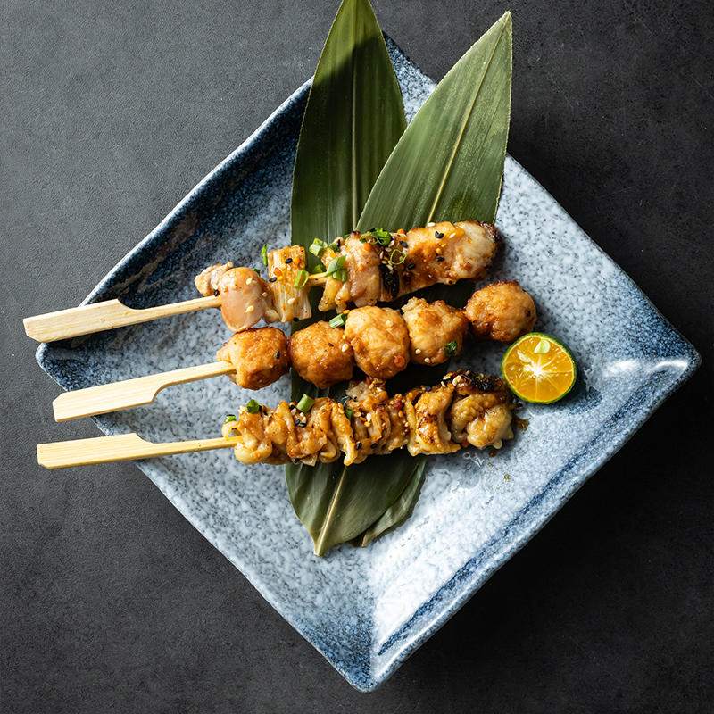 日式复古小吃碟四方碟大号陶瓷碟盘糕点盘烧烤盘烤肉平碟餐具盘碟