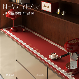 新年餐边柜桌布红色喜庆喜字氛围感鞋柜台面保护垫电视柜长条桌垫