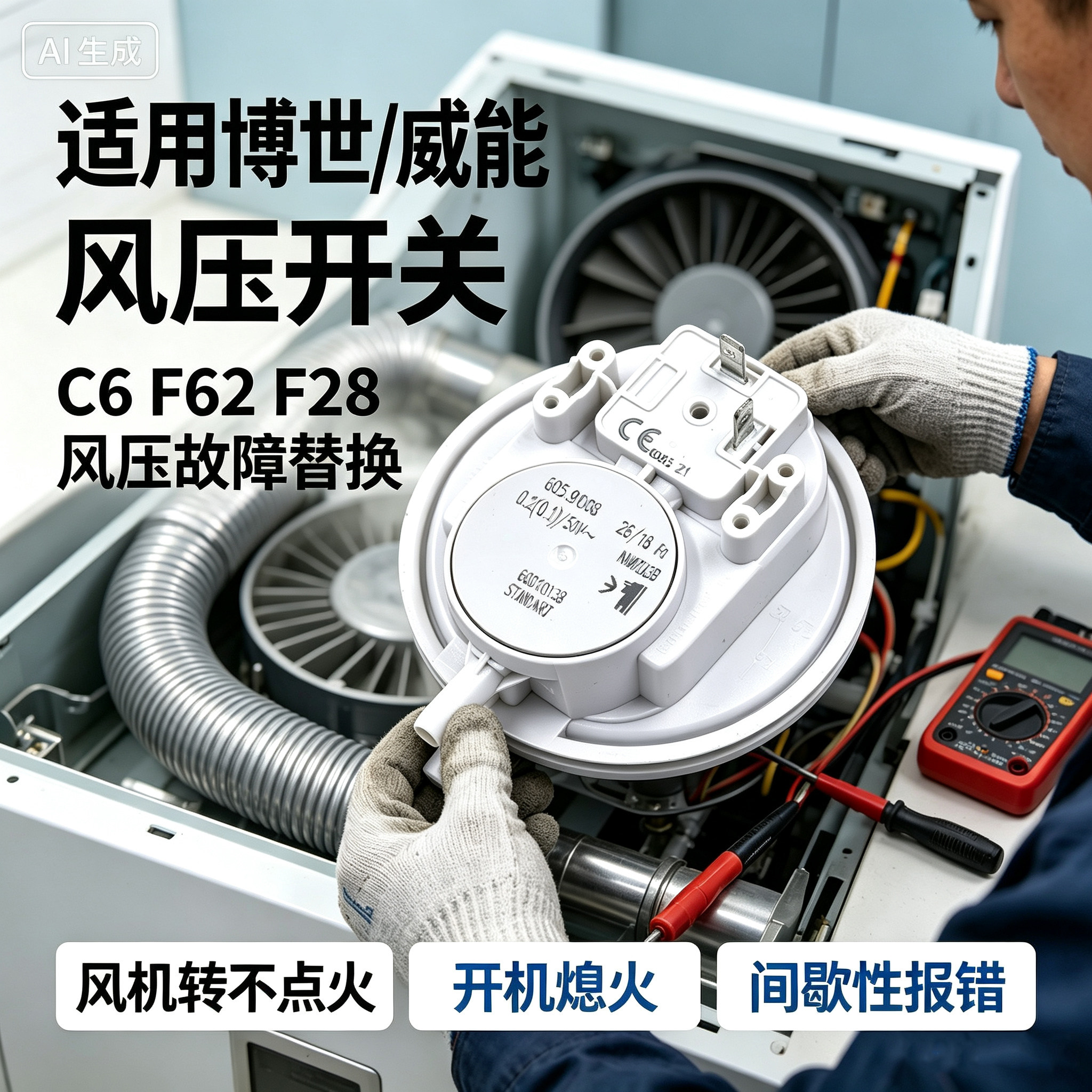 壁挂炉风压开关通用适用威能博世风压阀阿里斯顿热水器配件图片