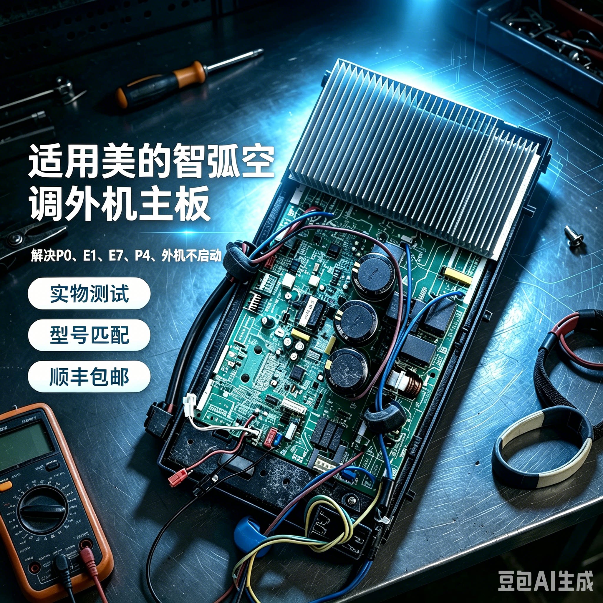 适用美的智弧空调外机主板BP3变频交直流通用1.5匹代换板