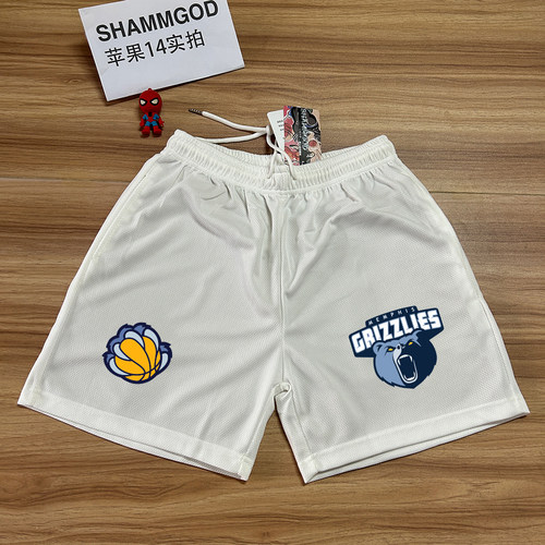 NCAA孟菲斯灰熊美式不过膝篮球速干透气宽松篮球短裤
