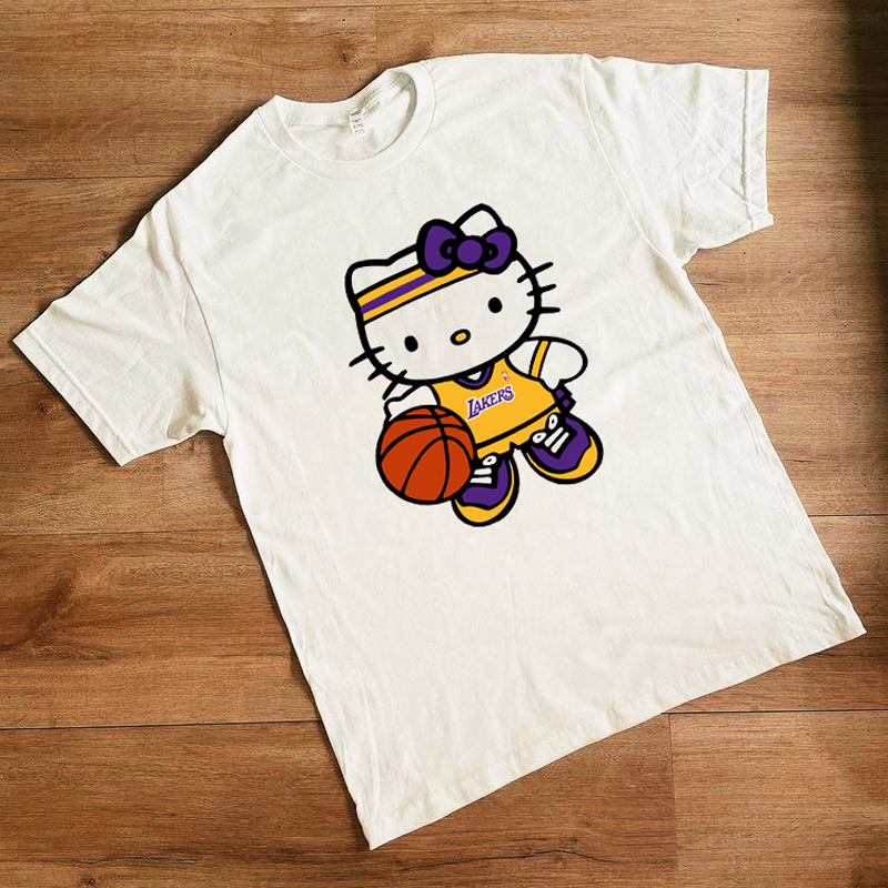 湖人fans哈喽KT潮款薯230克重磅棉宽领口不变形纯棉短袖