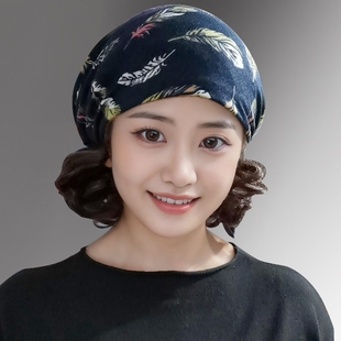 2025新款时尚包头帽女春夏款发带帽洋气遮白发帽头巾帽透气帽子女