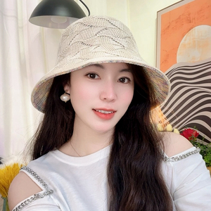 双面可戴遮阳帽子渔夫帽薄款镂空时尚百搭夏季凉帽防晒帽太阳帽女