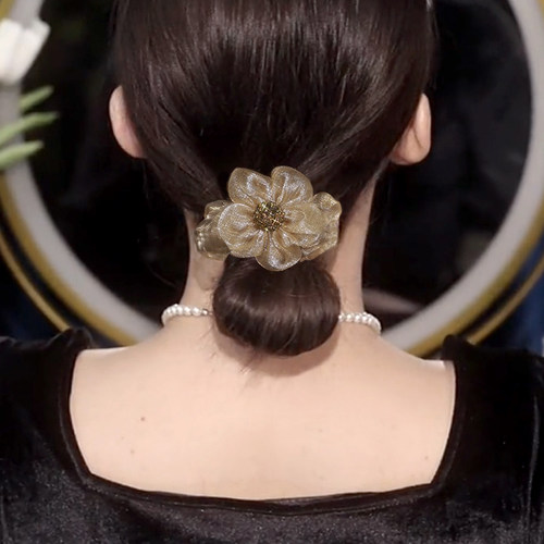 欧根纱太阳花发圈头绳新款高级感