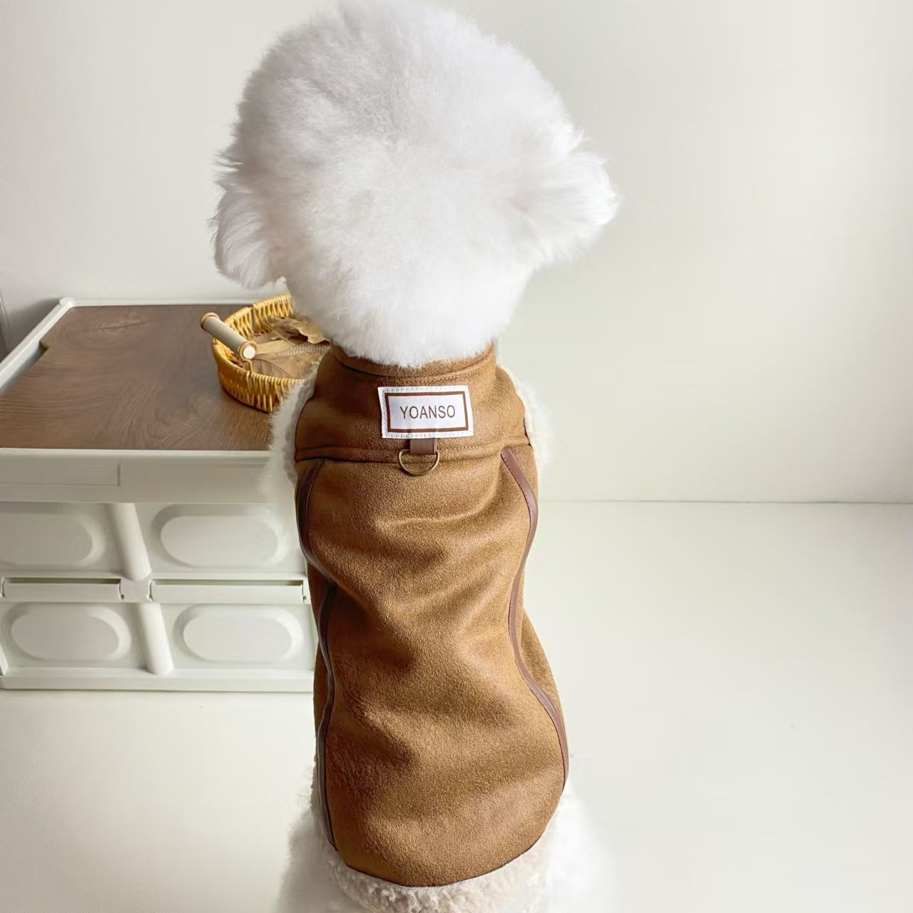 猫咪狗狗衣服冬装夹克皮毛一体机车夹克小型犬泰迪博美雪纳瑞猫咪