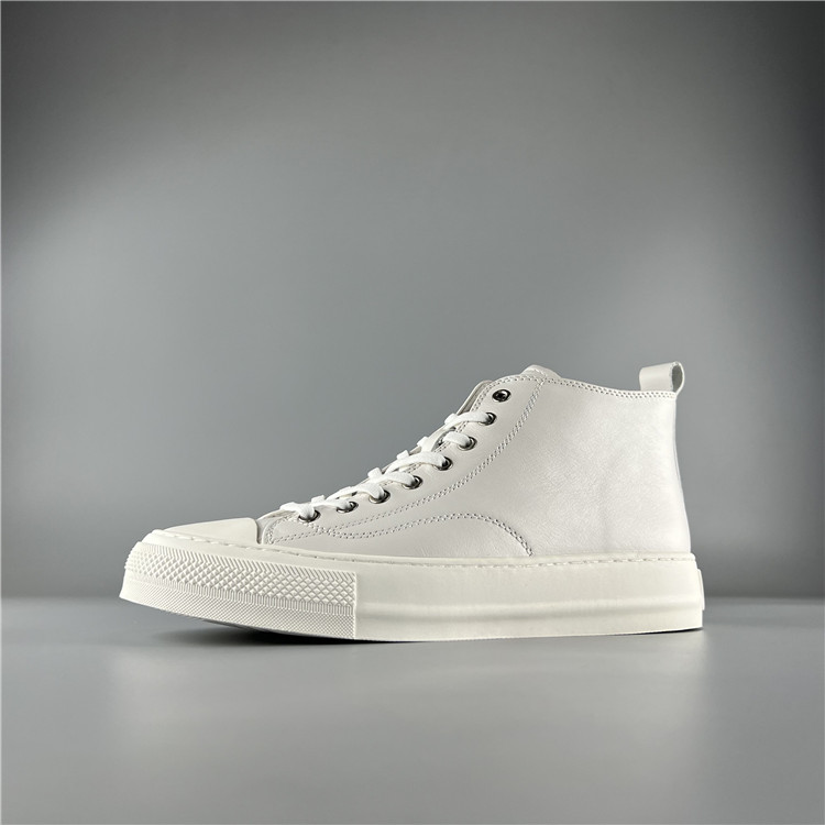 男秋季頭層牛皮內里真皮高幫板鞋