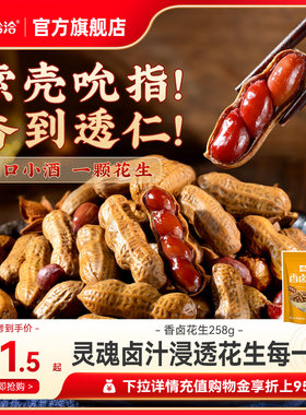 洽洽小湿煮卤香花生258g带壳水煮花生恰恰正宗下酒菜休闲卤煮零食