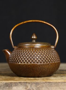 复古提梁铜壶泡茶纯手工无涂层茶壶酒壶茶具烧水摆件小号茶道迷你