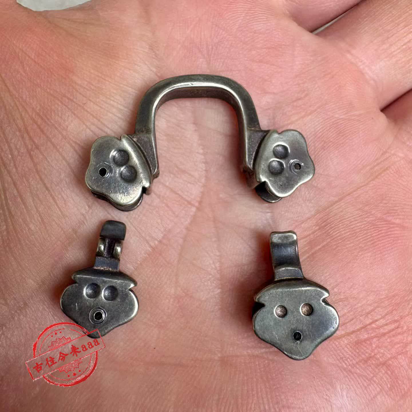 纯铜仿古老式白铜眼镜架子民国配件鼻梁鼻桥眼镜框无框镜框架整套