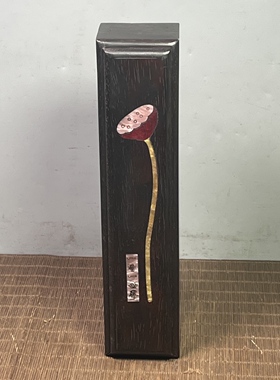 复古风檀木贝壳雕刻香盒饰品盒项链扇子收纳盒仿古旧藏首饰盒摆件