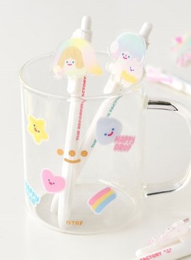 韩国正品RICO 快乐日常1mm黑色圆珠笔原子笔HAPPY DAILY SOFT PEN