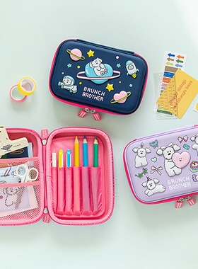 韩国正品BRUNCH BROTHER EVA大号容量笔盒笔袋收纳文具盒Pencase