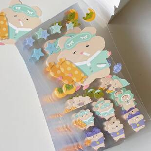 韩国正品collector mumu 可爱仓鼠生活咕卡贴画手账日记装饰贴纸