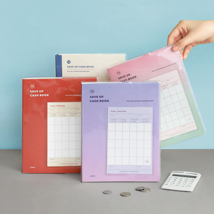 韩国正品iconic 插袋存钱记账本规划本收支理财cave up cash book