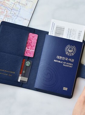 韩国正品Plepic 经典皮质短款卡包sim卡册护照夹证件夹Pass Cover