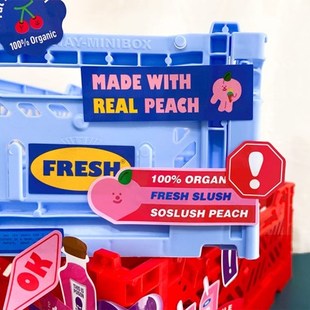 韩国正品saranghae 生活食品标签装饰贴纸1张food label sticker