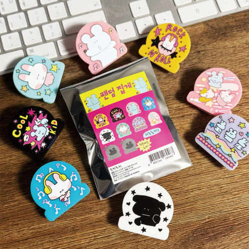 韩国正品sukeydokey 可爱卡通盲盒盲袋亚克力手账夹子贴纸票据夹