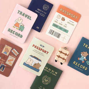 韩国正品monolike 快乐和幸运短款护照夹卡夹证件夹passport case