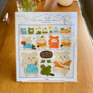 韩国正品collector mumu 可爱蠕动仓鼠咕卡贴画手账日记装饰贴纸