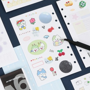 韩国正品wannathis 6孔A6方便转移双面离型纸活页内页内芯 替换装