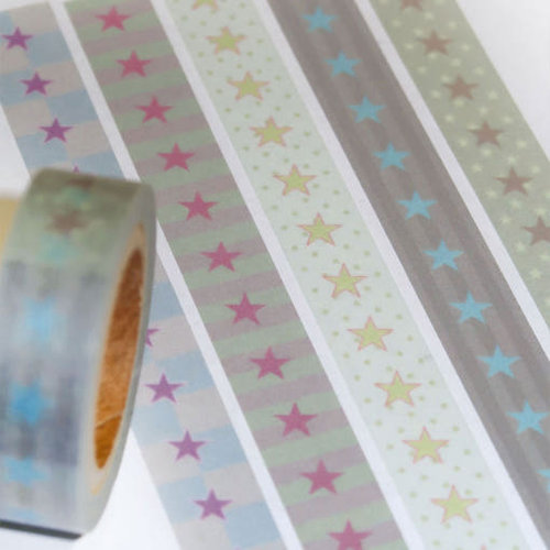 韩国正品st2krs 美纹花纹手帐日记装饰贴纸质胶带 Dim Stars星星