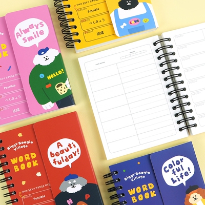 韩国正品pinkfoot 遮挡自测双面线圈背词本单词本词汇本WORD BOOK
