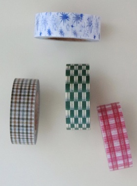 韩国正品Malgrecela手帐日记装饰贴格子美纹纸质胶带Masking tape