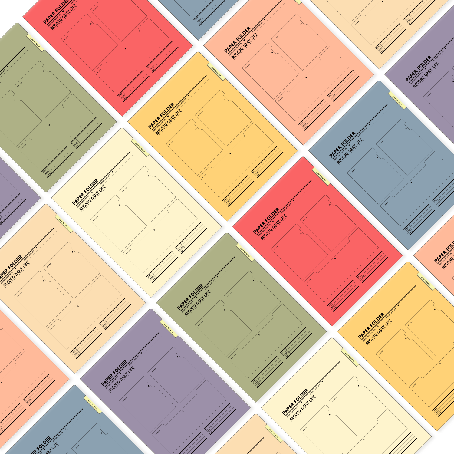 iplaybox日本 纸质折叠A4文件夹文件袋资料收纳袋子Paper folder