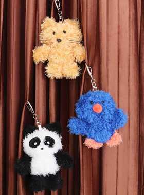 韩国正品hozumi 可爱毛绒蓬松玩偶钥匙圈吊饰包包装饰挂件keyring
