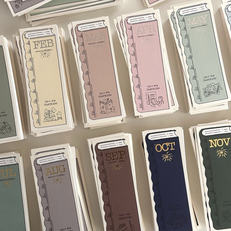 韩国正品mewmewbeam礼物出生月份纸质装饰书签阅读标记卡Bookmark