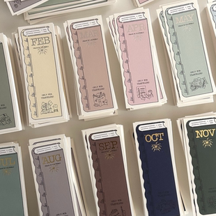 韩国正品mewmewbeam礼物出生月份纸质装饰书签阅读标记卡Bookmark