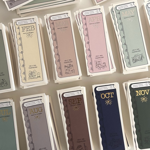 韩国正品mewmewbeam礼物出生月份纸质装饰书签阅读标记卡Bookmark