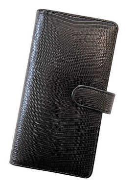 韩国正品a bubble crush长款黑色活页按扣日记本皮质封面套A6half