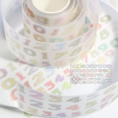 韩国正品st2krs数字美纹手帐日记装饰闪粉涂层模切贴纸胶带40mm宽