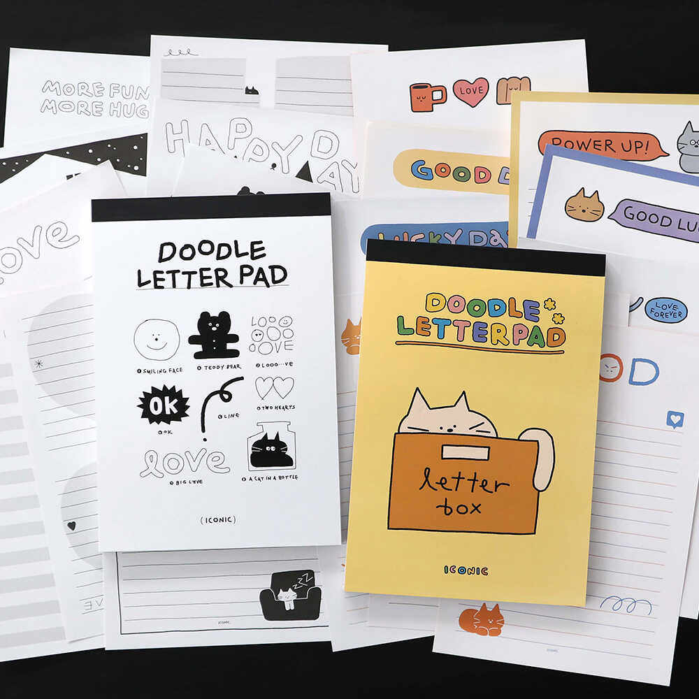 韩国正品iconic 涂鸦记事本信纸本写信书信纸可撕横线拍纸本63张,文具电教/文化用品/商务用品,信纸,淘宝优惠券,粉丝福利购,淘宝优惠卷