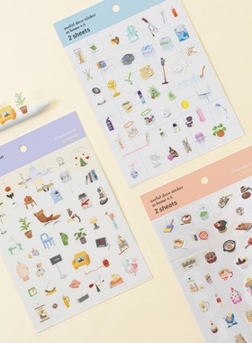 韩国正品by.fulldesign日常在家透明手帐日记装饰贴纸at home v.4